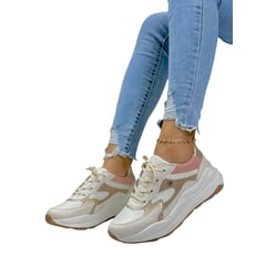 EVEGONZ - Zapato en Cuero Para Mujer Noa Blanco Tenis Casual