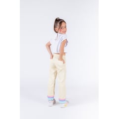 GENERICO - Pantalón Liviano Bota Recta para niñas POP KIDS - Banana