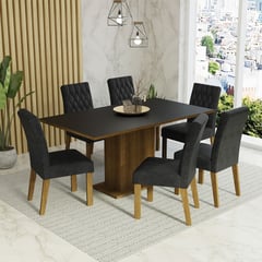 MADESA - Juego de Comedor Hanna con 6 Sillas Oxford