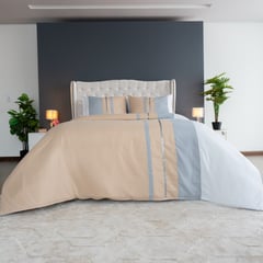 AMARE HOME - Duvet Cover Beige - Colección Ilusión 6 Piezas Sencillo