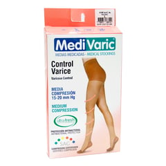 MEDIVARIC - Media Dama Cadera 15-20 Talla Xl Beige Opaca