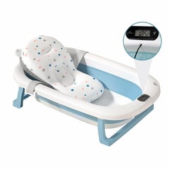 BABY ON - Bañera Tina Para Bebe Plegable Con Termometro Digital+Cojín