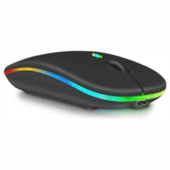 WEIBO - Mouse Inalámbrico Recargable Led De 2.4 Ghz Bluetooth