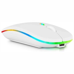 WEIBO - Mouse Inalámbrico Recargable Led De 2.4 Ghz Bluetooth