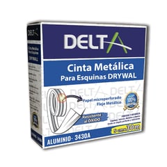 DELTA - Cinta Esquinera Metálica Aluminio 5 Cm X 30 Mts Drywall