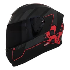 EDGE HELMETS - Casco Edge Integral Frankie Master88 Negro / Rojo - Negro - L