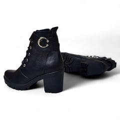 CALZADO CON ALTURA MONSERRATE - Bota en CUERO para mujer marca moreliber ref Perla negro