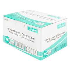 ALFA - Jeringa 1 Ml Insulina 27 Gr Caja 100 Unidades