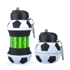 GLOBAL OFFER - Botella Plegable Retráctil Fútbol 550ml