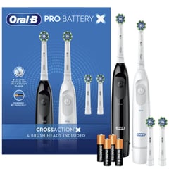 ORAL B - Juego de Cepillos Eléctricos Pro Battery Negro y Blanco 2 Unidades