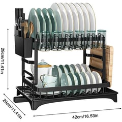 ONE PIXEL - Escurridor De Platos Vajilla 2 Niveles Estante Organizador Cocina