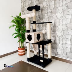 CATLIKE - Gimnasio Rascador Para Gatos Ref Cuna Negro Beige +Obsequio