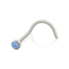 AGHA JEWELRY - Titanio Piercing Nostril Curvo con Opal para Nariz