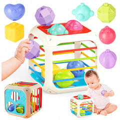 BIBI - Juguete Cubo Didáctico sensorial montessori Bebe 2 en 1