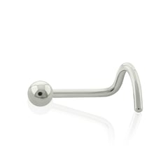 AGHA JEWELRY - Titanio Piercing Nostril Curvo con Bola para Nariz