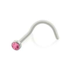 AGHA JEWELRY - Titanio Piercing Nostril Curvo con cubic Zirconia para Nariz