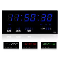 GENERICO - Reloj y calendario de pared digital 3615 LED AZUL