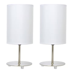 GENERICO - Set De 2 Lamparas De Mesa Blanco Elegante Nochero