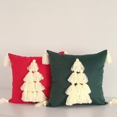 NOSSARENA - Set x 2 Cojin navidad 45x45cm Verde y rojo