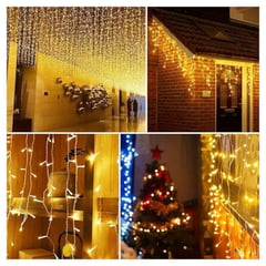 MULTIPLACE COLOMBIA - Cortina de Luces de navidad decorativas para interiores 600X100 CM