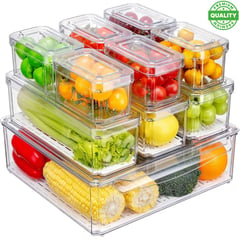 ONE PIXEL - Organizador Nevera Cocina Set 10 Contenedores Con Tapa