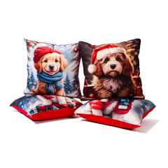 GENERICO - Set de 4 Cojines Navideños Diseño Perros INCO