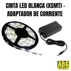 MERCURY - Cinta Led Luz Blanca X5 Mts Y Aaptador -p De Cinta Led