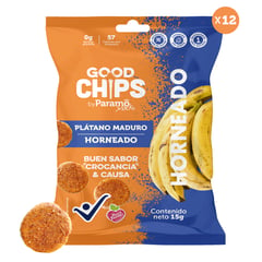 GOOD CHIPS - 12-pack de Bites de Platano Maduro horneado x 15g