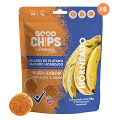 GOOD CHIPS - 6-pack de Bites de Platano Maduro Horneado x 28g