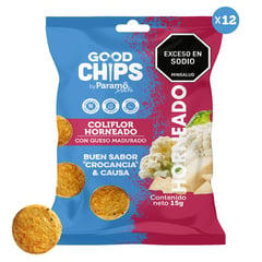 GOOD CHIPS - 12-pack de Bites de Coliflor con Queso Horneados x 15 gramos