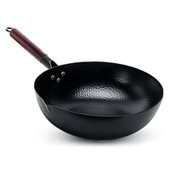 SISDATA - Sartén Wok Chino Original Tradicional Acero carbono