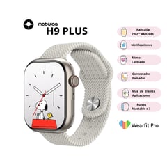 MOBULA - Reloj inteligente Smartwatch H9 PLUS Pantalla 2.02 AMOLED Blanco