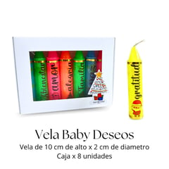 GENERICO - Velitas Deseos Baby Neon 10cm x 8 unidades