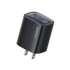 USAMS - CARGADOR RÁPIDO CON PANTALLA DIGITAL GaN 30 W Negro