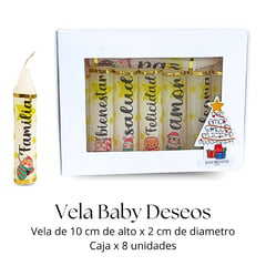 GENERICO - Velitas Deseos Baby Blanca 10cm x 8 unidades