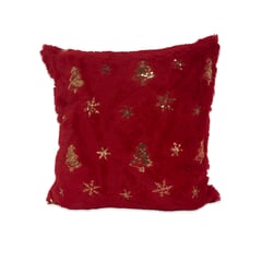 DIMATEX LEON - Funda Cojín Navideño Peludo Decoración Navidad 45x45cm Rojo