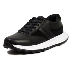 VIAR - Tenis Moda en Cuero Hombre Bosi Negro