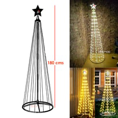 ZOCOCIO - Árbol Cónico De Luces Navideño Armable Tiras Led 180cm Calido