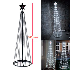 ZOCOCIO - Árbol Cónico De Luces Navideño Armable Tiras Led 180cm Blanco