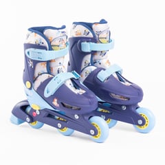 UNIVERSAL - Patines Infantiles 2 En 1 Bluey Celeste 3 Ruedas T 31-34