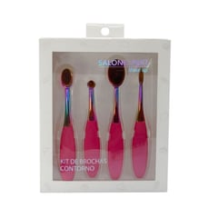 SALON EXPERT - Set Brochas De Maquillaje Contorno Morado x 4Und