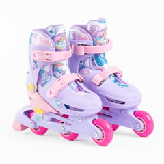 BARBIE - Patines Infantiles 2 En 1 Lila 3 Ruedas Talla 31-34