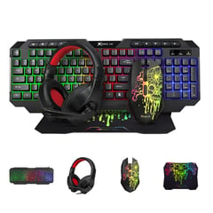 XTRIKE ME - Combo Gamer 4x1 Teclado + Mouse 8000 DPI + Audifonos + MPad