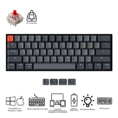 KEYCHRON - Teclado Mecánico K12 Led Hotswappable switch red