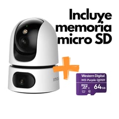 DAHUA - Cámara De Seguridad Doble Wifi Ranger Dual 3mp Y 5mp Imou para Interior SD 64gb