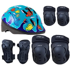 GW - Casco + Protectores Niño Bicicleta Monopatin Patinaje