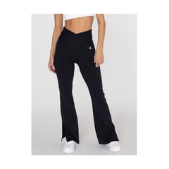 BSOUL - Pantalon Mujer SPLIT HEM FLARE LEGG NEW BLACK