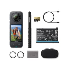 INSTA 360 - Cámara Deportiva Insta360 X4 Adventure Bundle Batería Extra Selfie