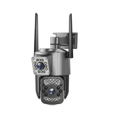 GENERICO - Cámara Ip Exterior Doble Lente Wifi Vision Nocturna 360 V380 Color Negro