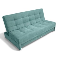 MUEBLES ONLINE - Sofá Cama Tarima Brooke Tela Verde Menta